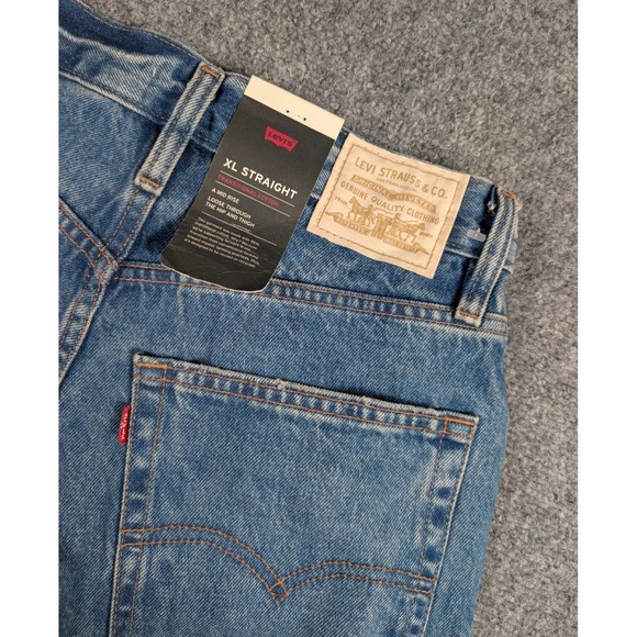 Levi's Denim - Levis Premium XL Straight Jeans Womens 25/31 Med Wash Wide Leg NWT